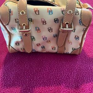 Dooney & Burke 8x7 yellow brown really cute small